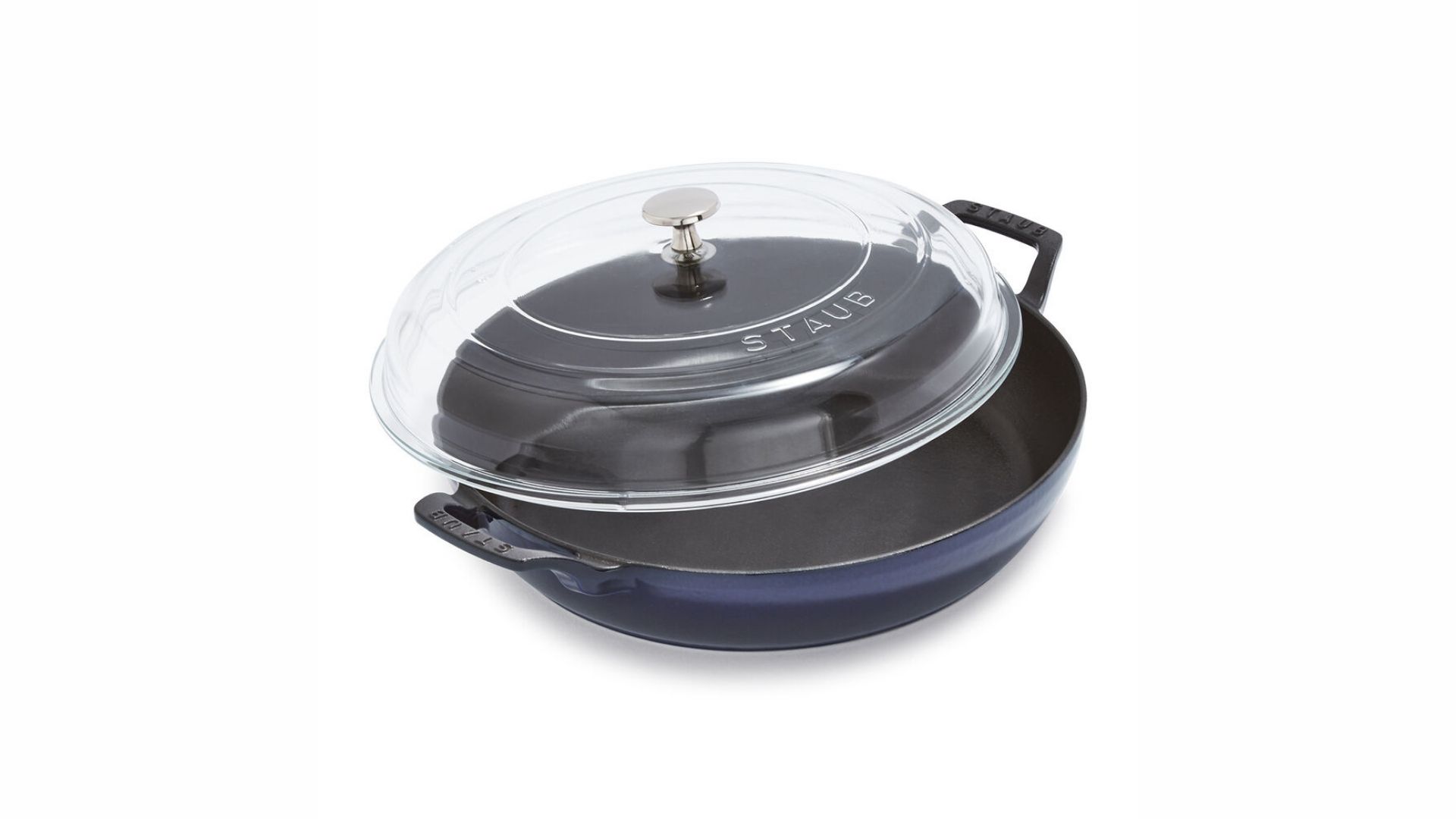 Best cast iron cookware - STAUB HERITAGE ALL-DAY PAN WITH DOMED GLASS LID