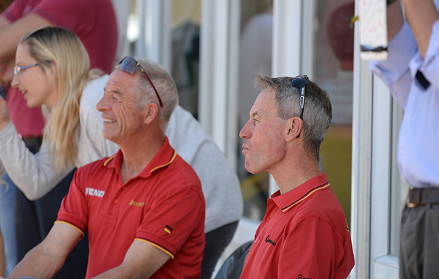 Christopher Bartle and Hans Melzer watching the dressage phase of the Les Etoiles de Pau, in Pau France between 23th -26th October 2014