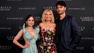 Melanie Zanetti, Tosca Musk and Giulio Berruti at the premiere of Gabriel's Redemption Part 1