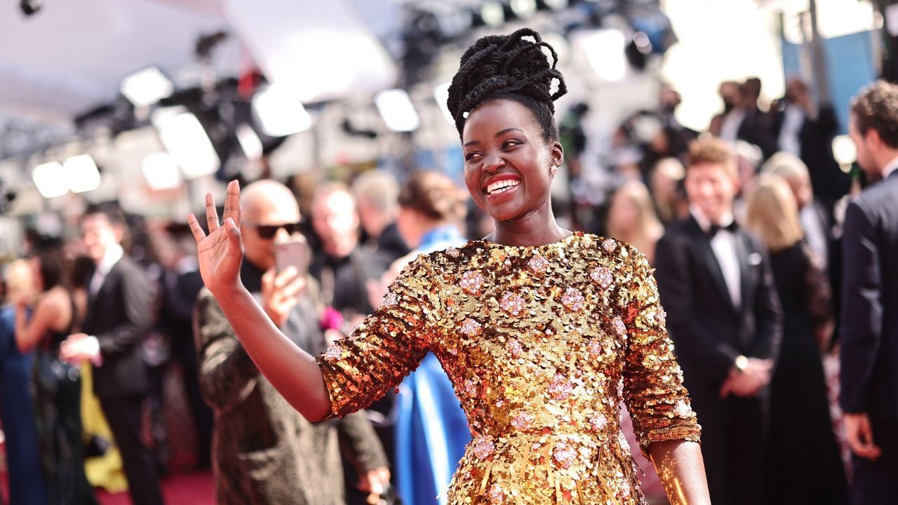 Lupita Nyong&#039;o on the red carpet of the Oscars 