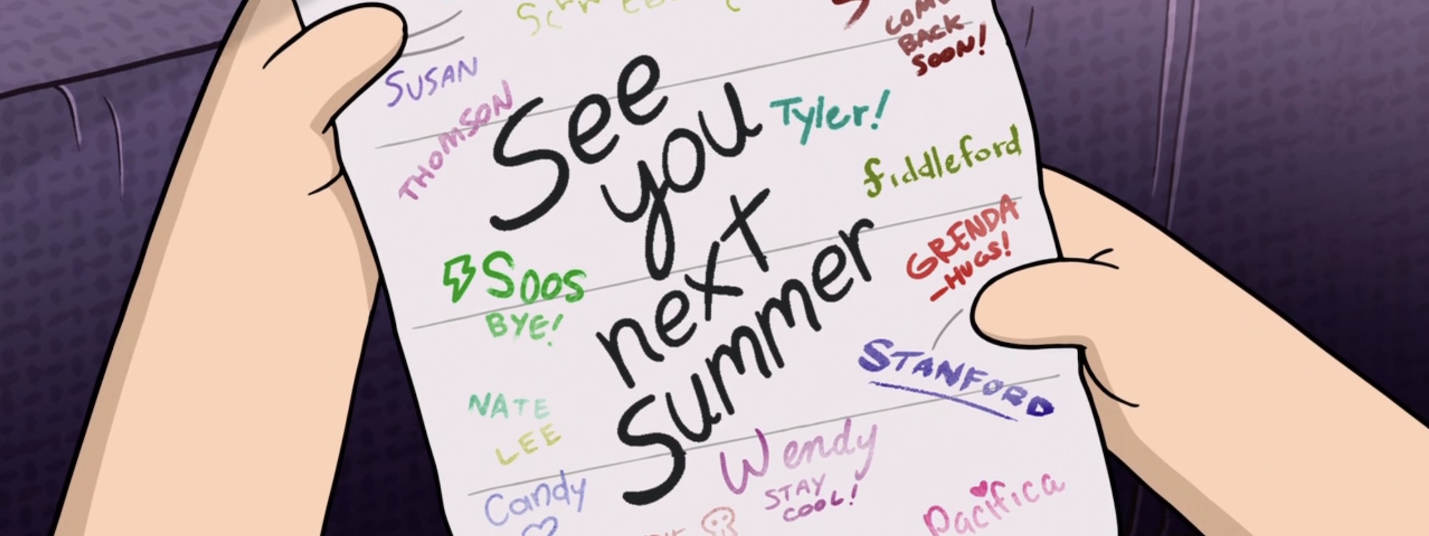Dipper's &amp;quot;See You Next Summer&amp;quot; letter in Gravity Falls series finale