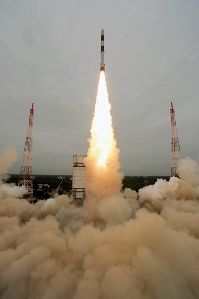 India launches its 100th space mission on Sept. 9, 2012, with the successful flight on Sept. 9, 2012.