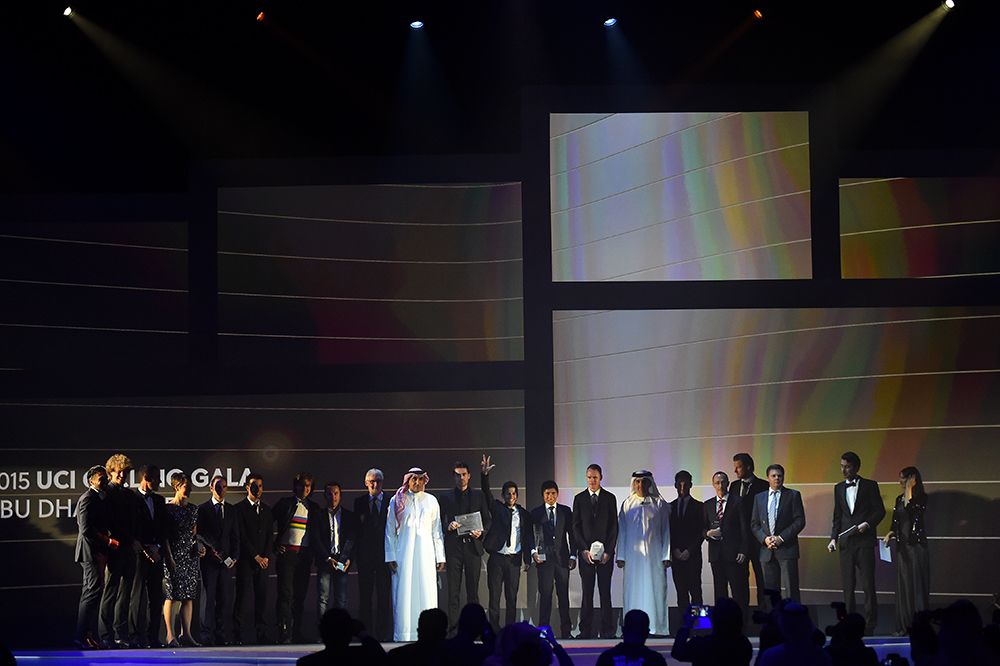 The award winners on stage