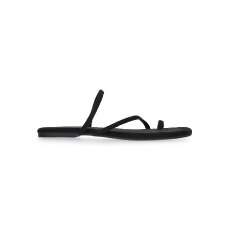 Time and Tru Women's Faux Suede Barely There Toe Loop Sandals