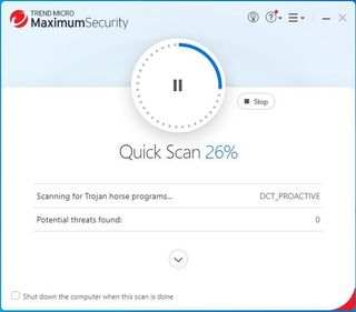 Screenshot of Trend Micro scanning for malware on a Windows desktop