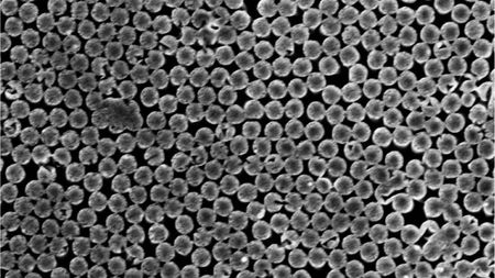 Scanning electron microscope image of the silicon nanopillars 