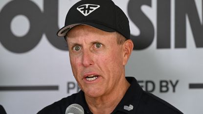 Phil Mickelson speaks at a LIV Golf Singapore press conference