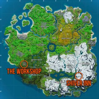 Fortnite The Workshop, Shiver Inn, and Ice Throne