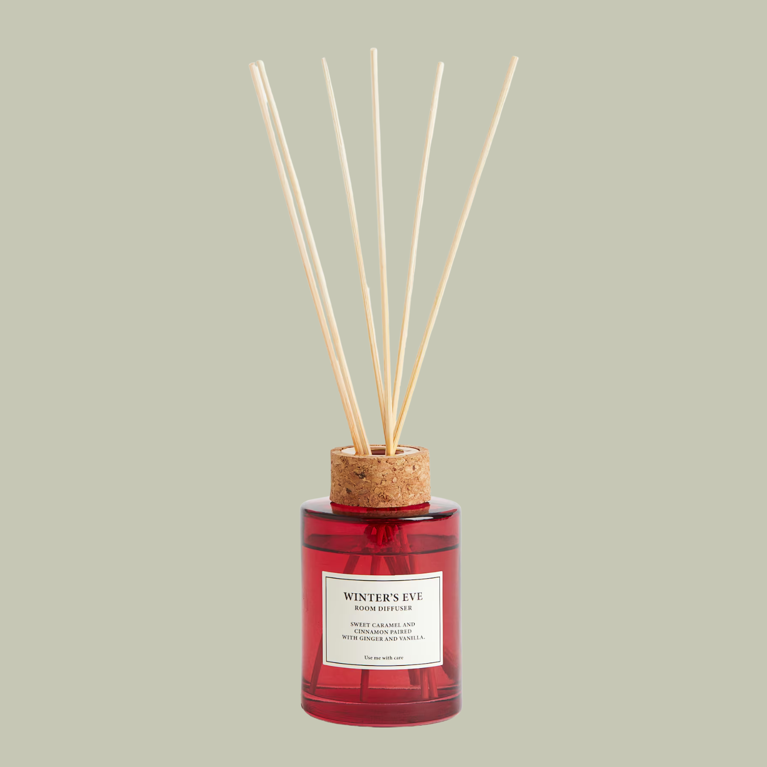 A winter-themed reed diffuser