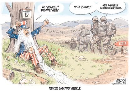 Editorial Cartoon U.S. afghanistan withdrawal rip van winkle