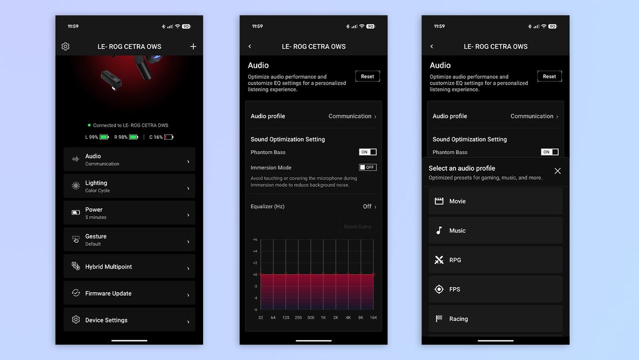 Asus Gear Link app screenshots