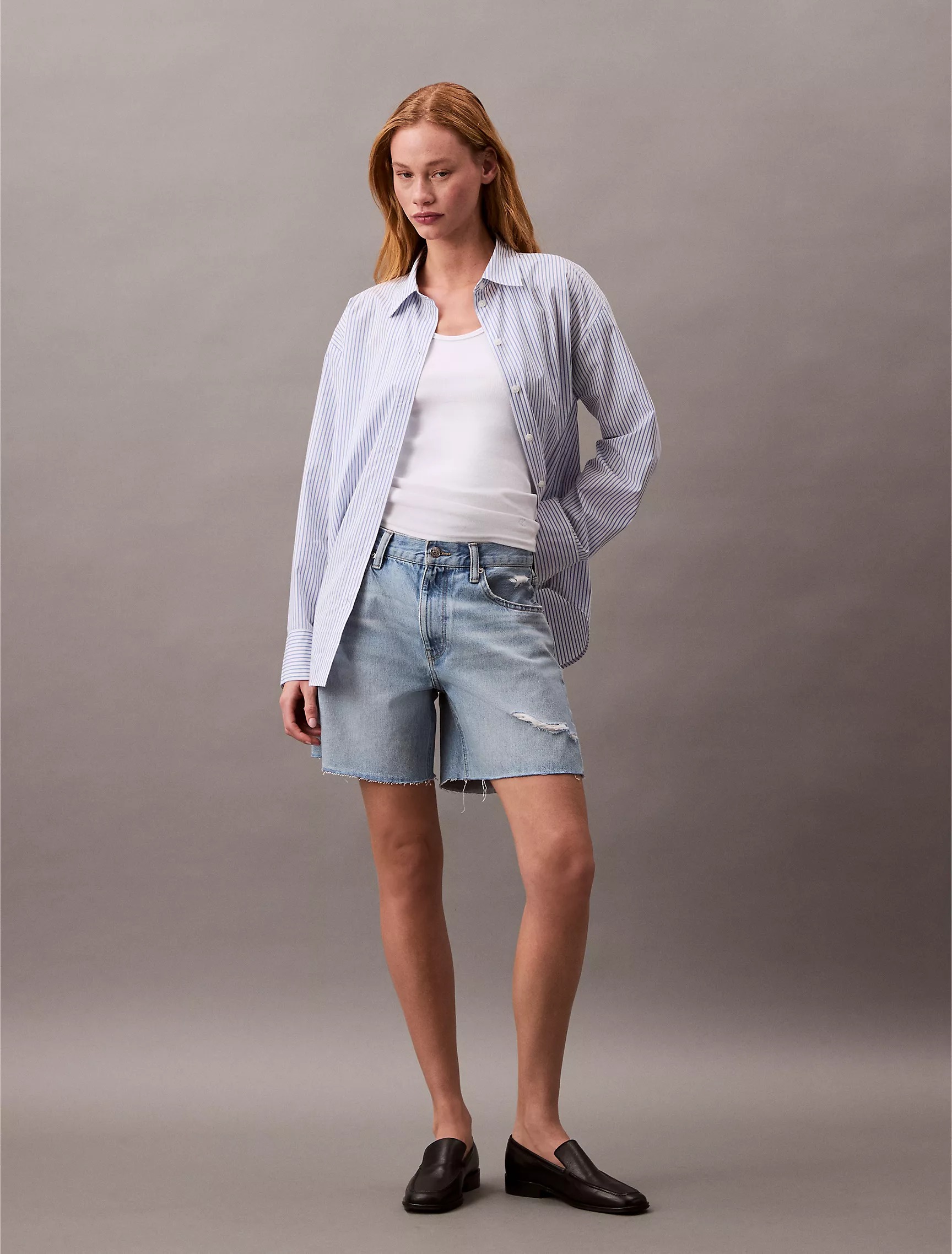 Calvin Klein, 90s 6-Inch Denim Shorts