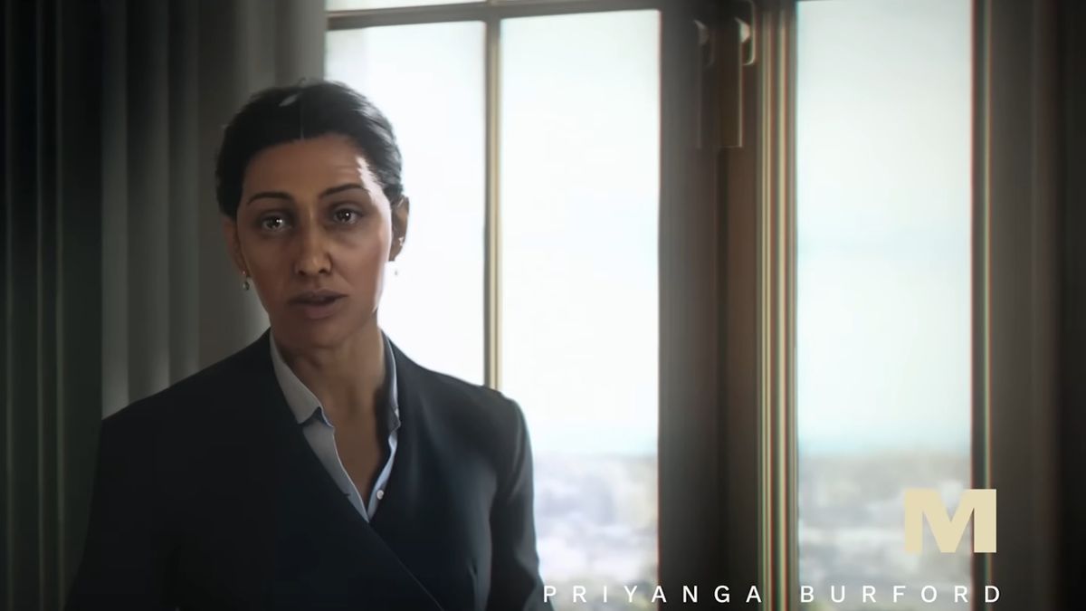 007 First Light - Priyanga Burford as M
