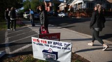 Voters head to the polls for a redistricting vote in Arlington, Virginia. 