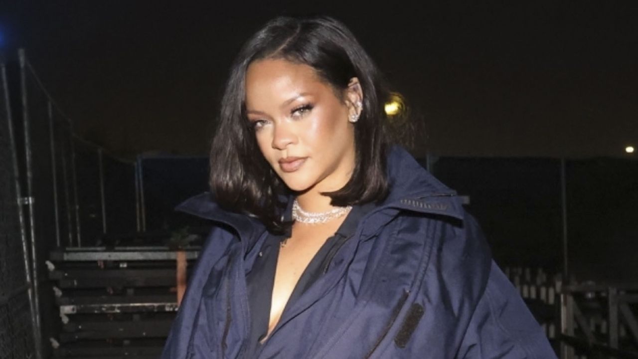 Rihanna attending rolling loud in a balenciaga bomber jacket