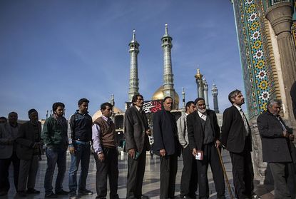 Iranians line up to vote in February 2016