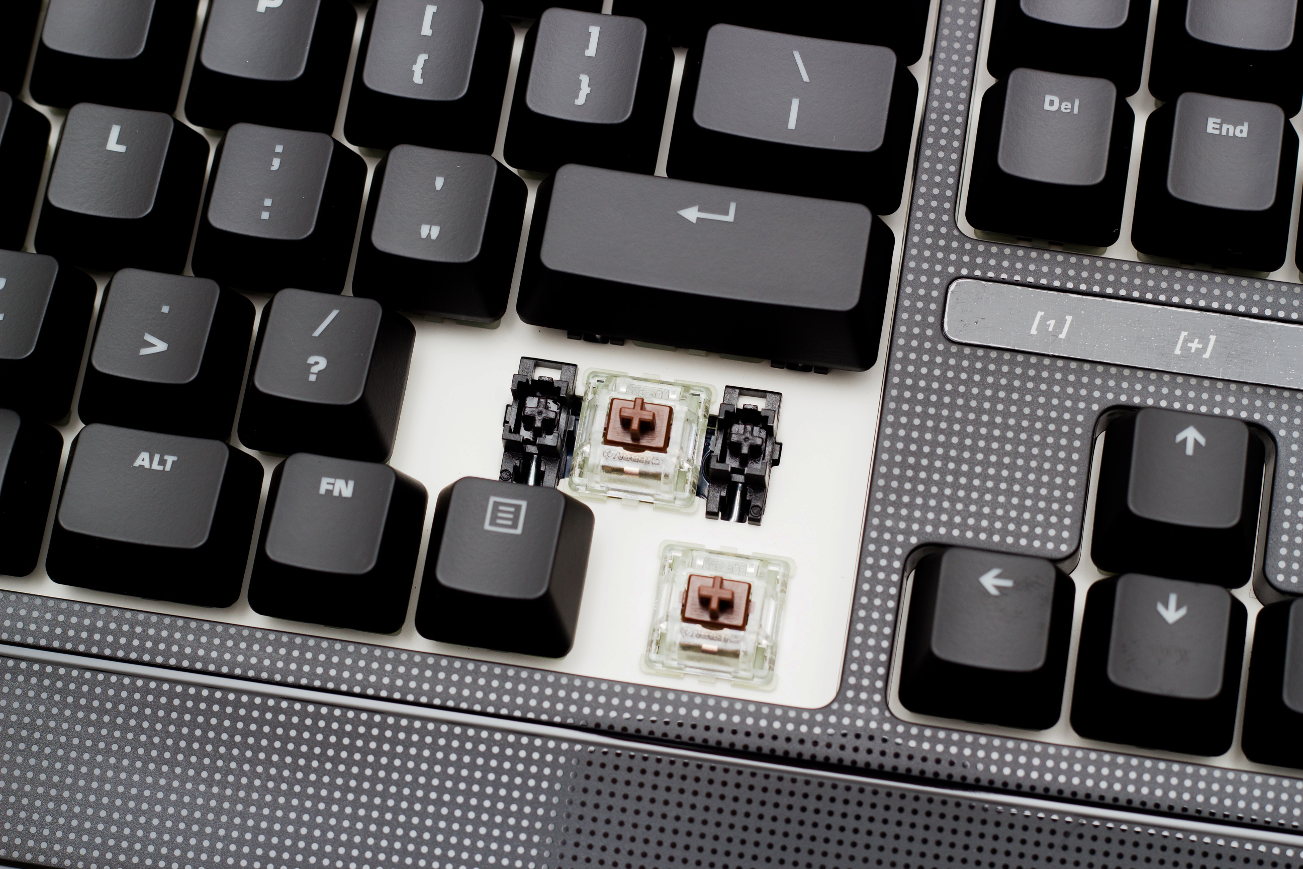 A keyboard with missing keys