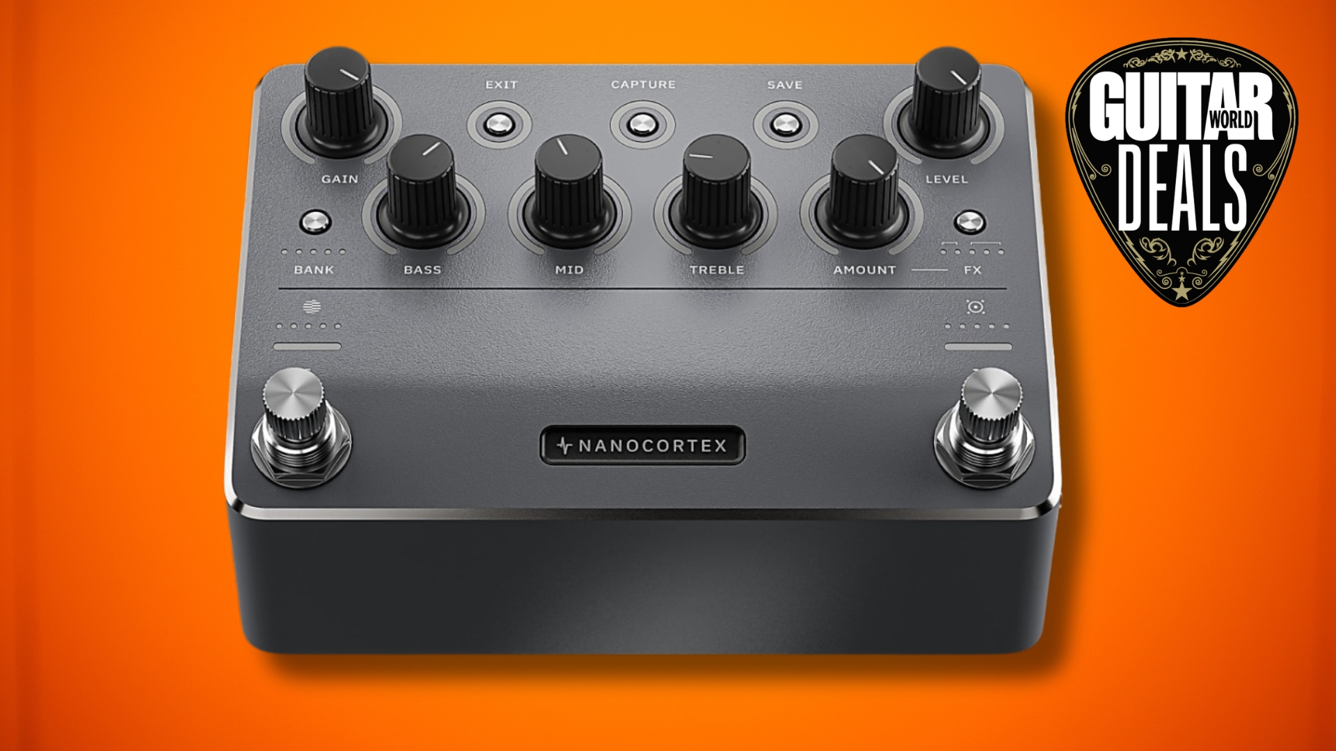 A Neural DSP Nano Cortex amp modeler on an orange background