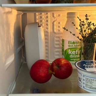 Shelfy in a fridge with apples