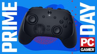 Razer Wolverine V3 Pro 8K controller on a blue deals background