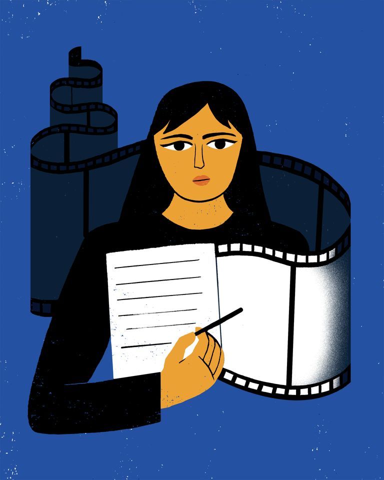 hanna barczyk hollywood loves books woman with book film strip