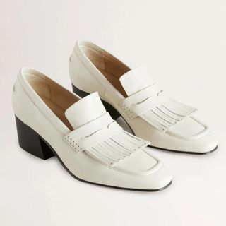 white loafers with tassel front