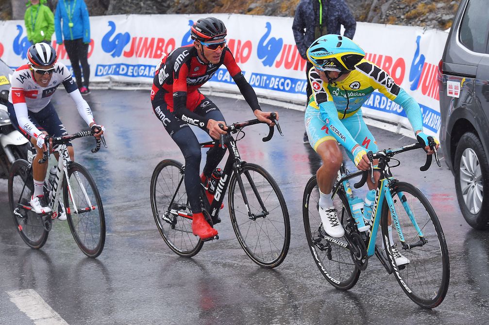Miguel &Aacute;ngel L&oacute;pez, Tejay van Garderen and Jarlinson Pantano at the Tour de Suisse