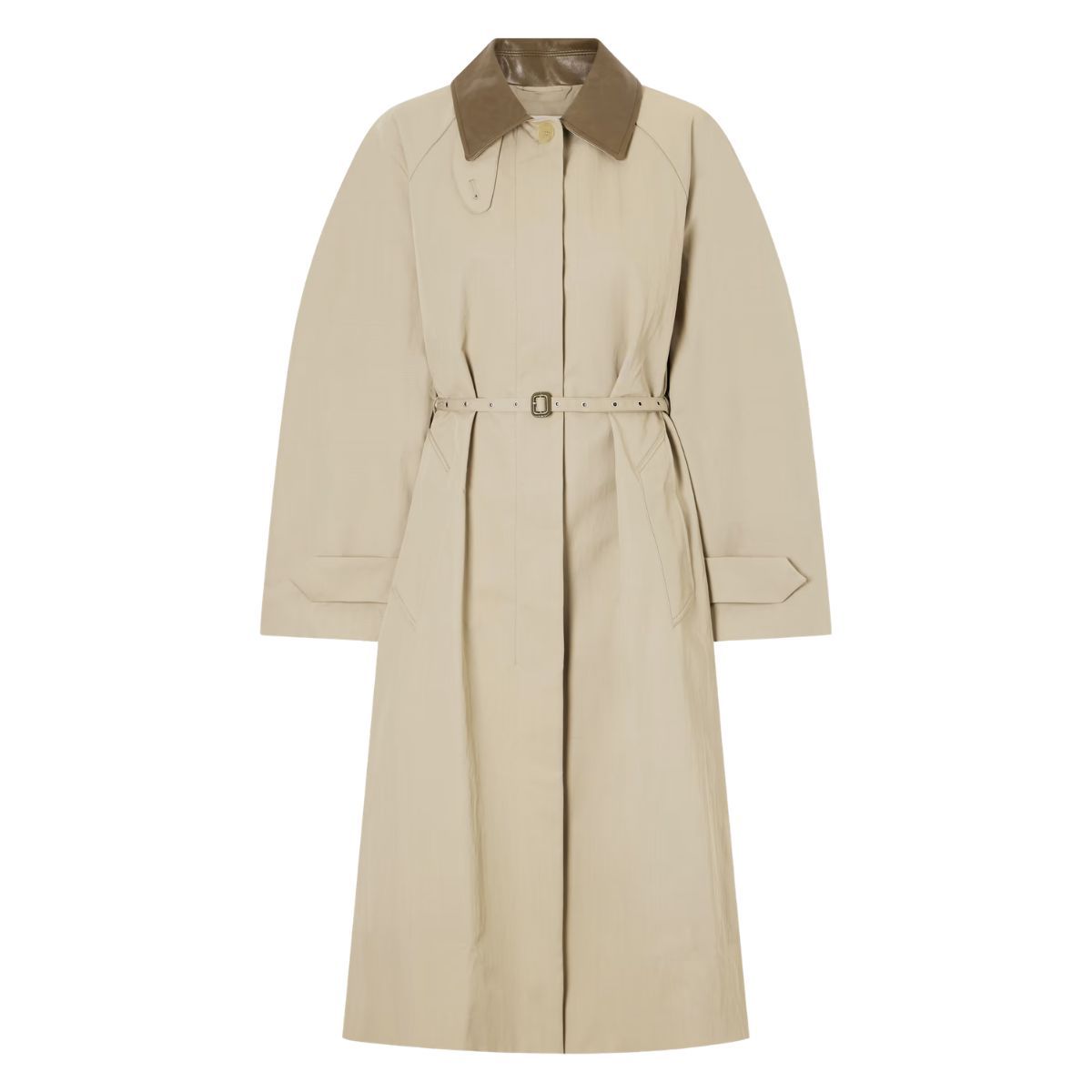 ACNE STUDIOS, Ofelia Belted Leather-Trimmed Cotton-Blend Trench Coat