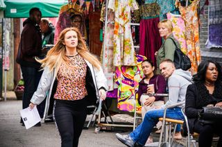 Tiffany Butcher Baker confronts her husband in EastEnders