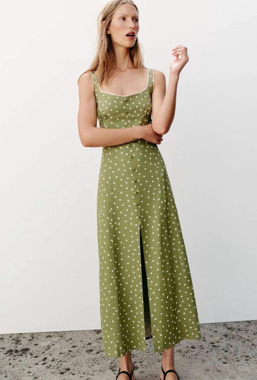 ZARA, Linen-Blend Dress