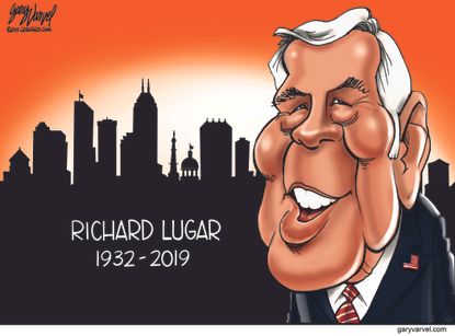 Political Cartoon U.S. Richard Lugar RIP former U.S. Senator