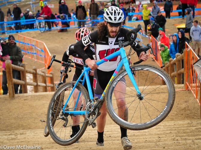 Racers taking on the Belgian stairs