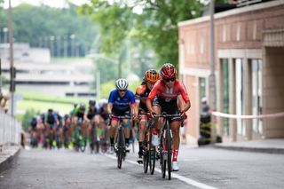 Coryn Rivera on the front during the 2019 USPro criterium