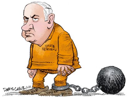 Political cartoon World Israel Benjamin Netanyahu corruption