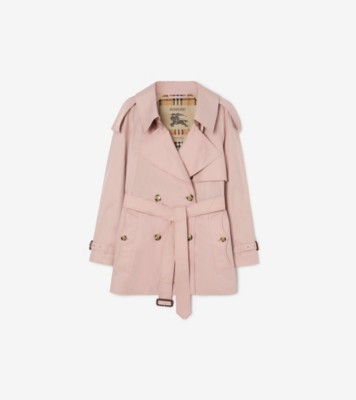 Short Tropical Gabardine Fitzrovia Trench Coat in Pale Sugar Pink - Women | Burberry&amp;reg; Official
