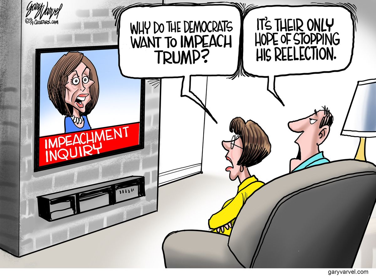 Political Cartoon U.S. Trump Ukraine impeachment Nancy Pelosi