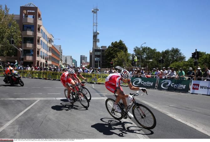 The break try and hold off the peloton on the final stage in Adelaide