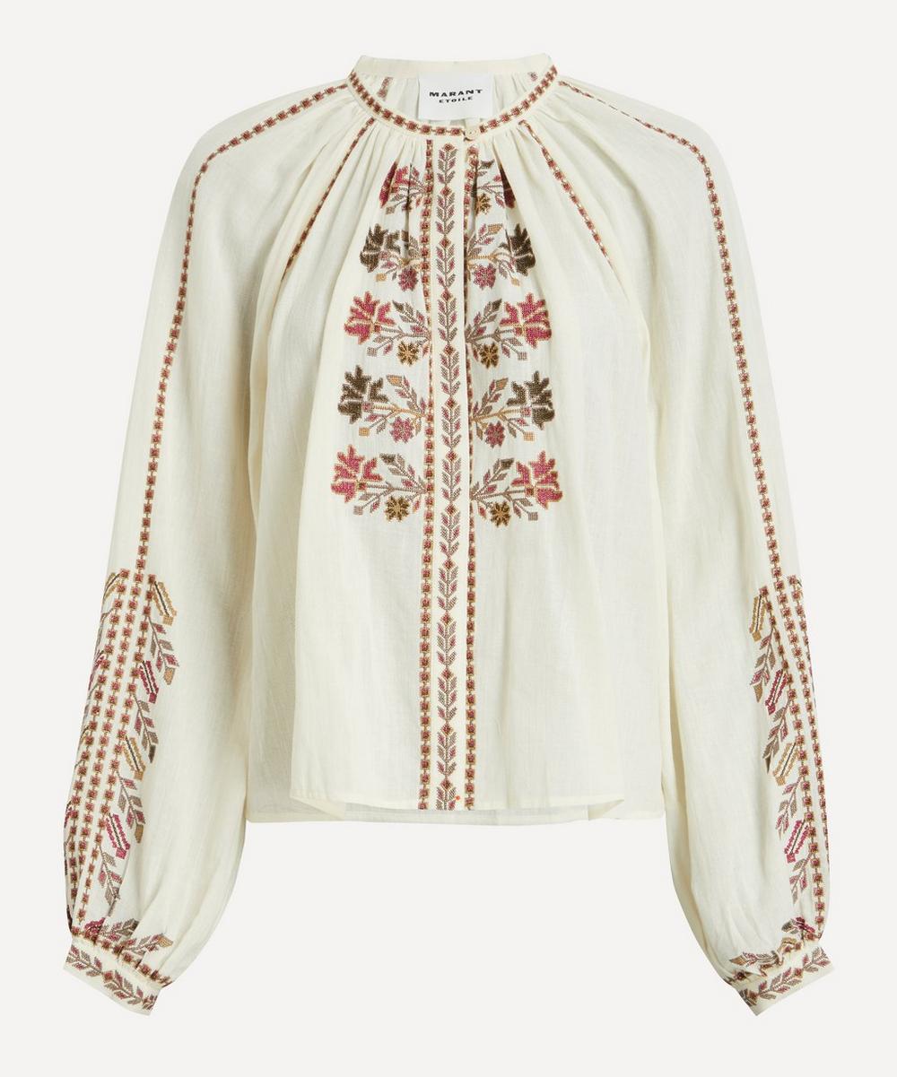 Lynne Embroidered Gauze Blouse