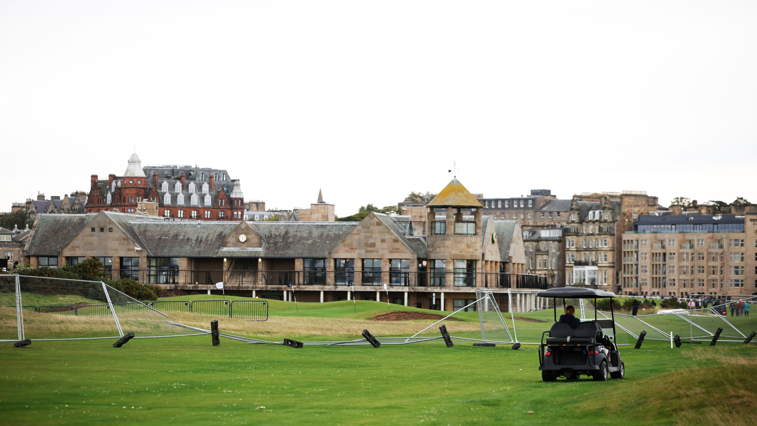 Fences hit by the wind at St Andrews 