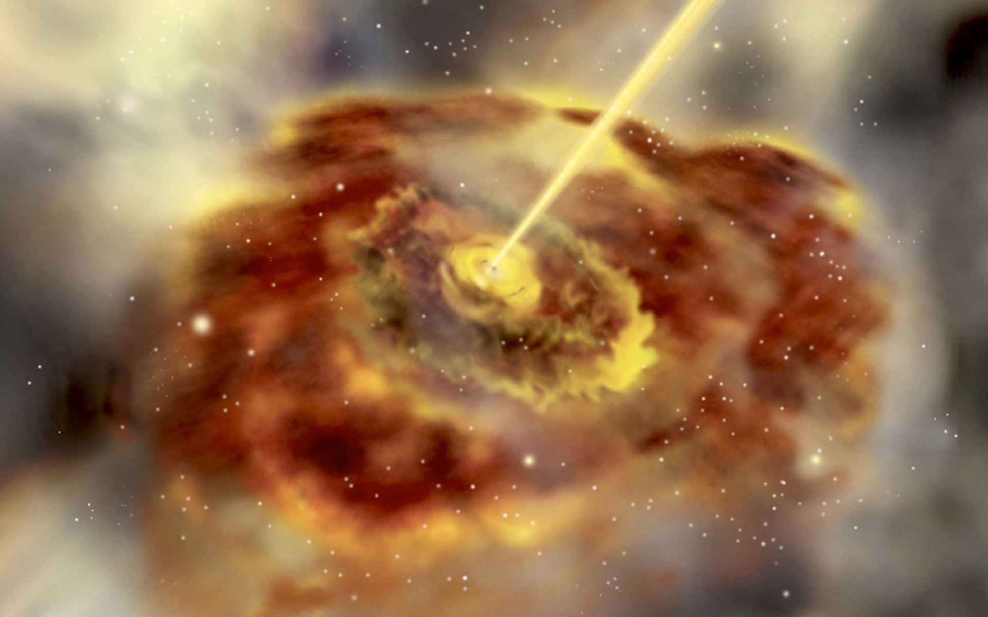 Artist&#039;s Impression of an Active Galactic Nucleus