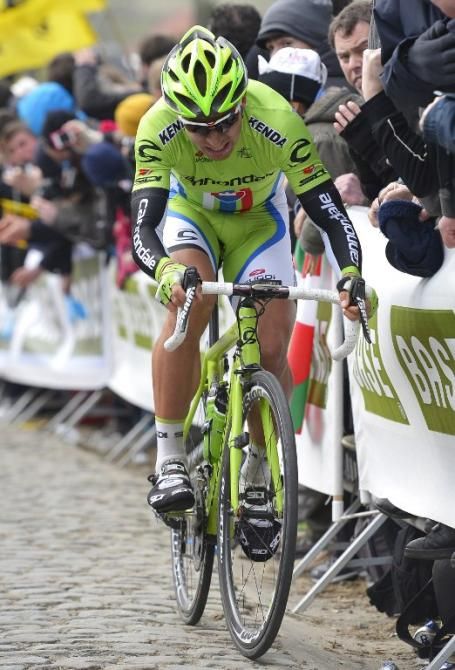 Slovakian champion Peter Sagan (Cannondale) was unable to hold Cancellara's wheel on the final ascent of the Paterberg.