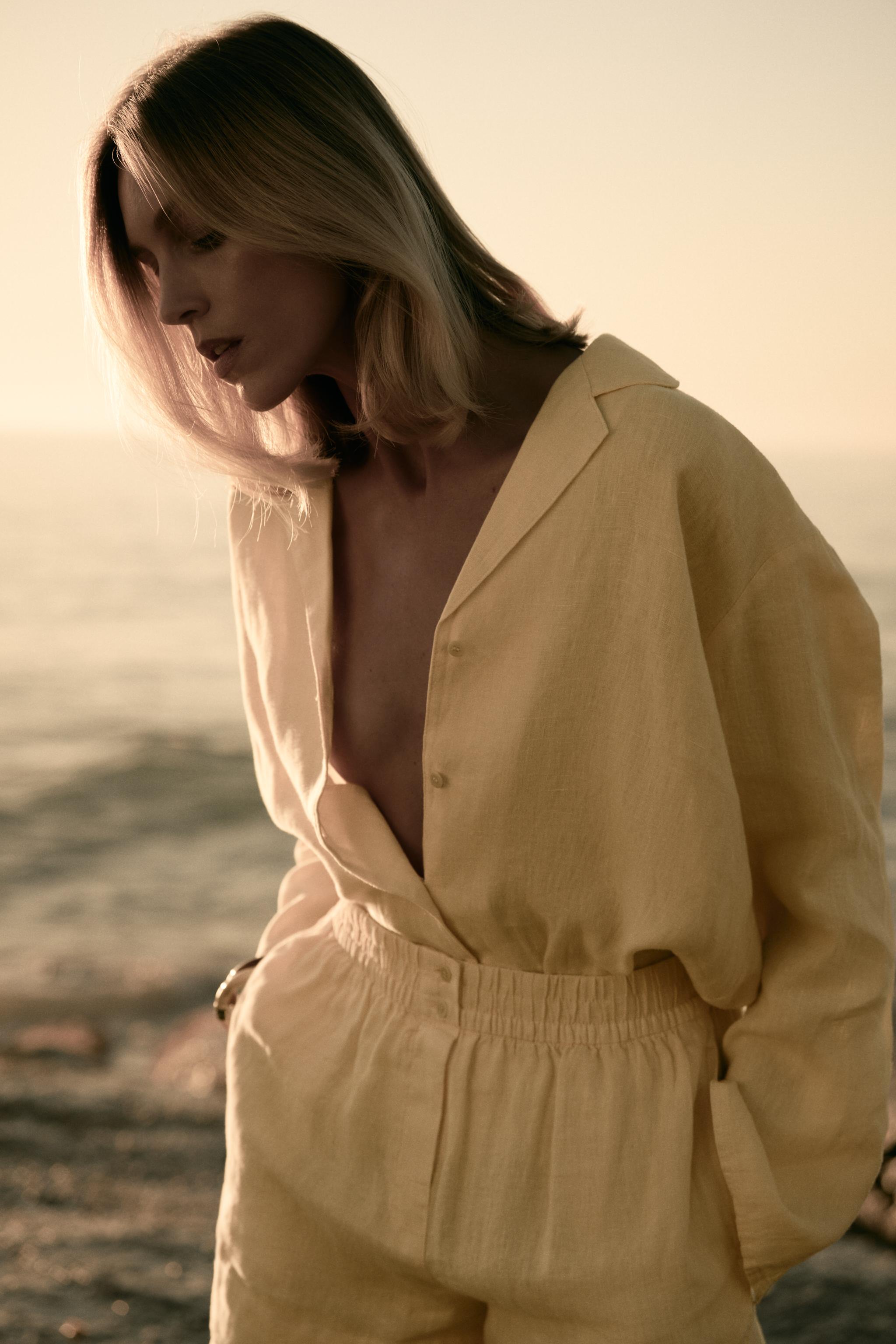 Zw Collection 100% Linen Shirt