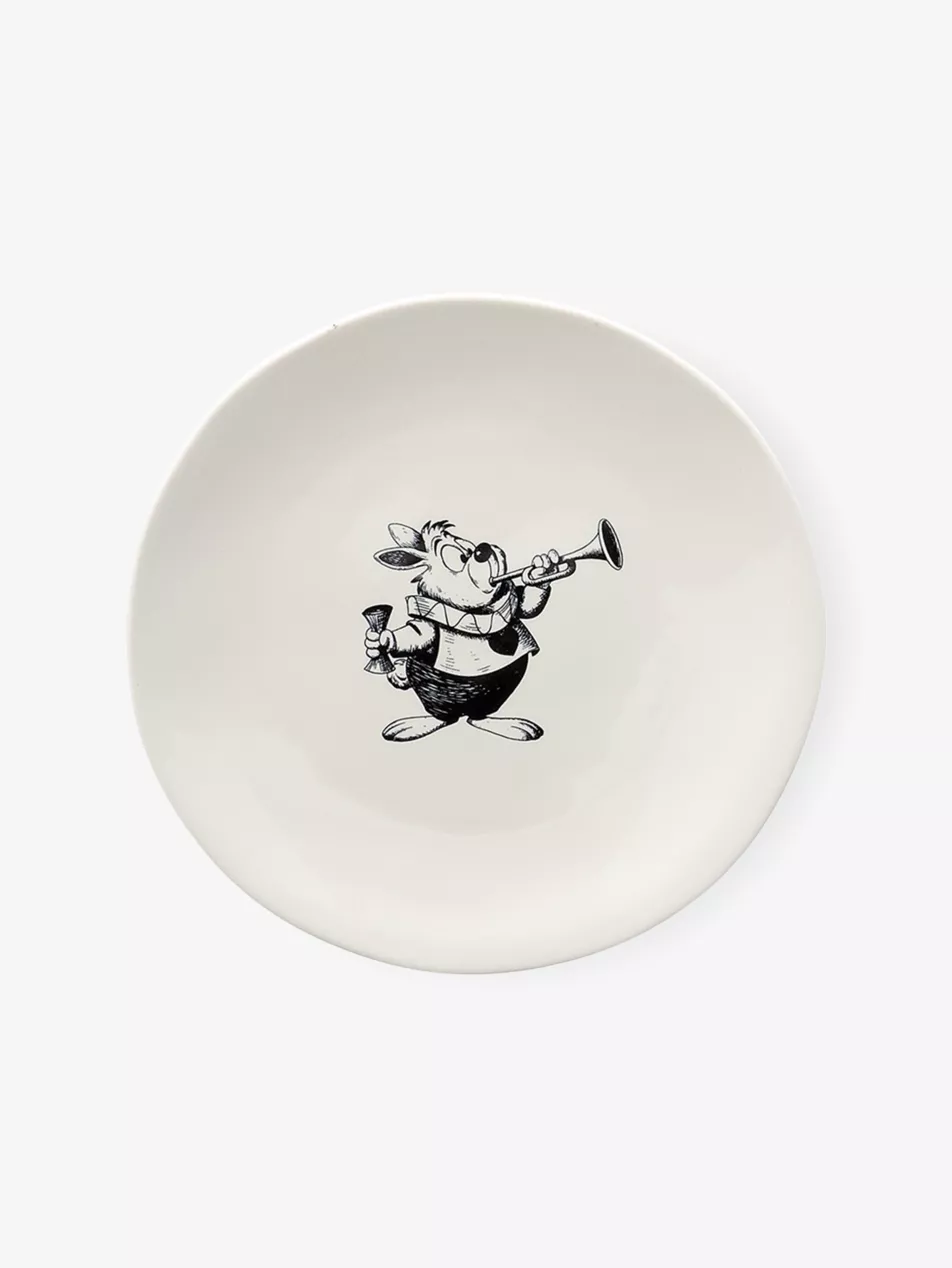 White Rabbit Dlight Stoneware Dessert Plate