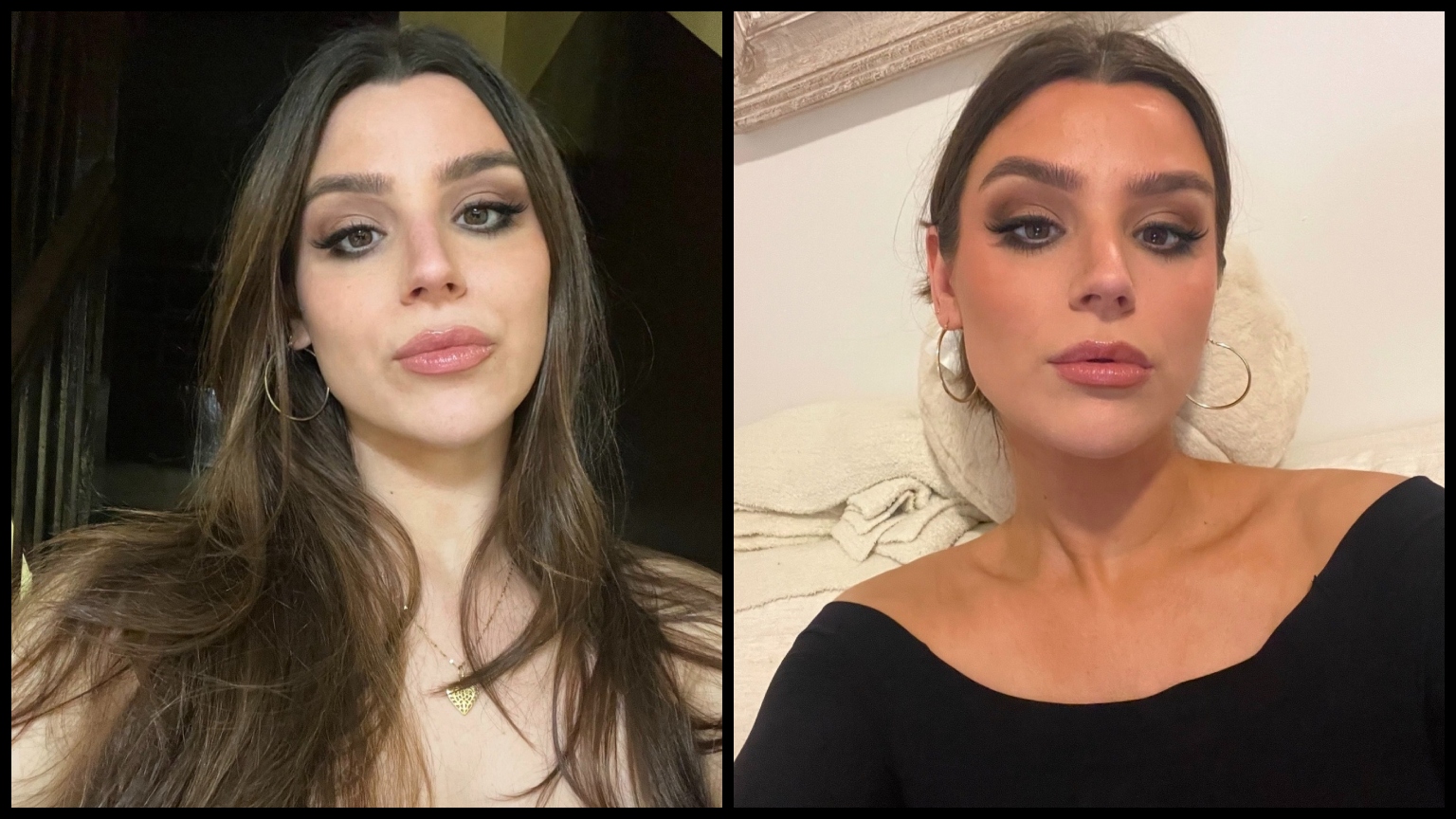 Siena Gagliano self tanner before and after