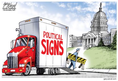 Political Cartoon U.S. Political Gridlock