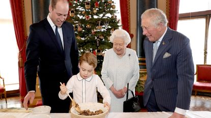 royal family making christmas puddings together