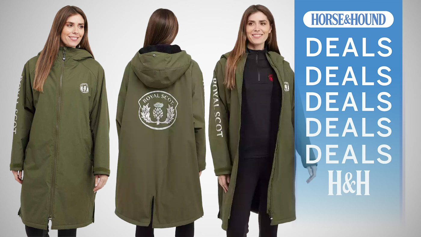 Lady wearing Royal Scot Neve Aquarobe from different angles with H&amp;H deals graphic