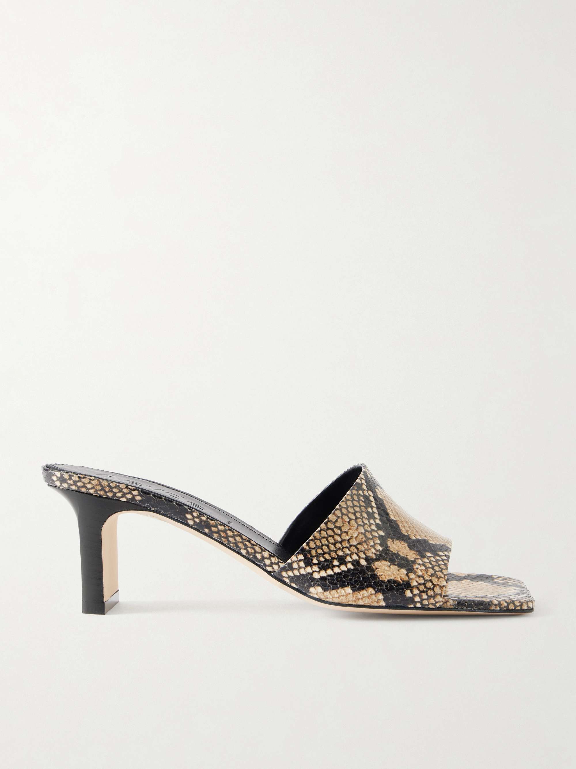 Jessie Snake-Effect Leather Sandals