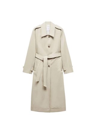 Cotton Trench Coat With Shirt Collar - Women