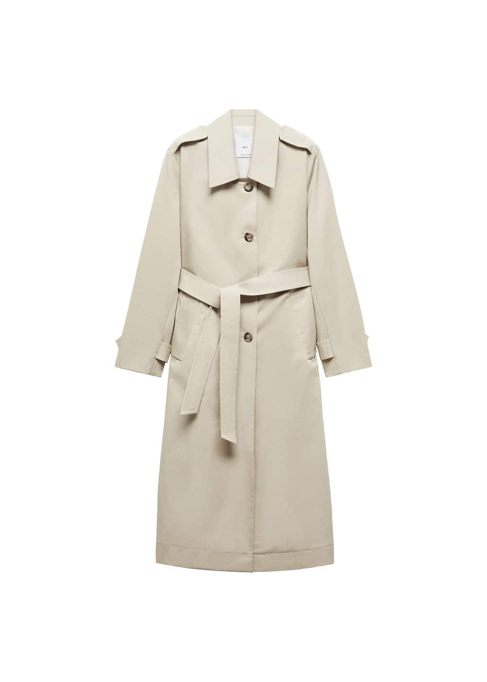Cotton Trench Coat With Shirt Collar -  Women